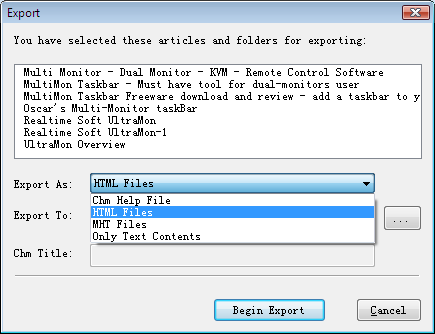 Export CaptureSaver's Information