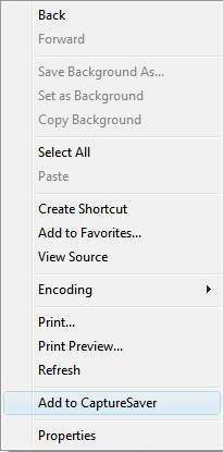 copy web page popup menu